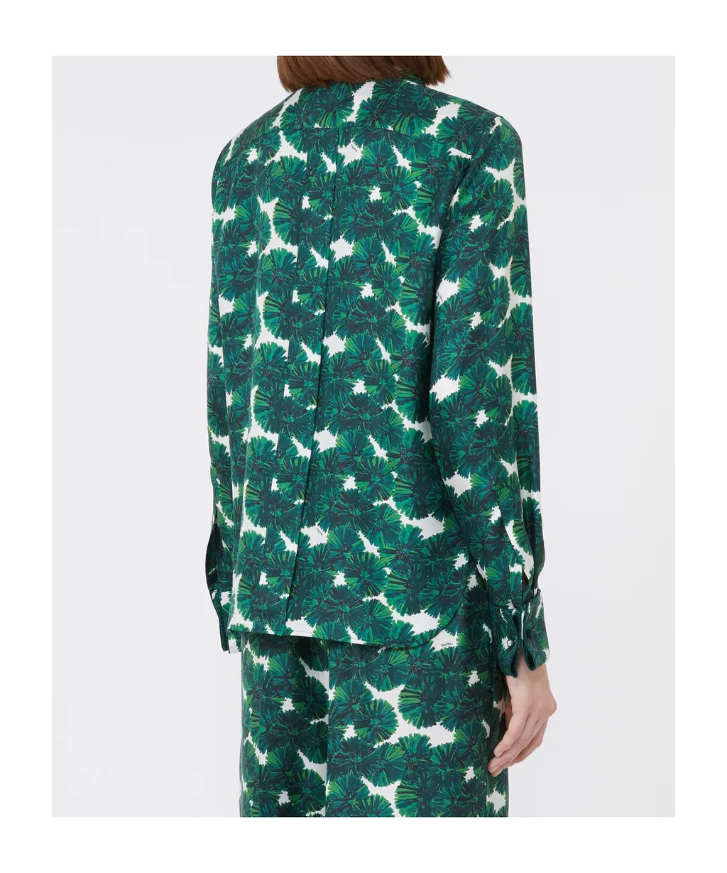 Mannish Printed Silk Shirt