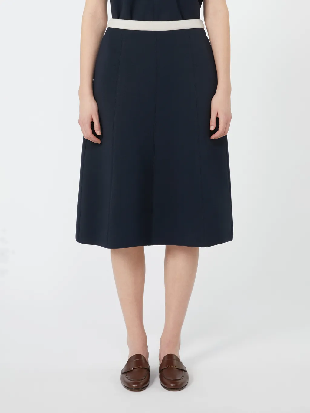 Pleated Jersey Skirt