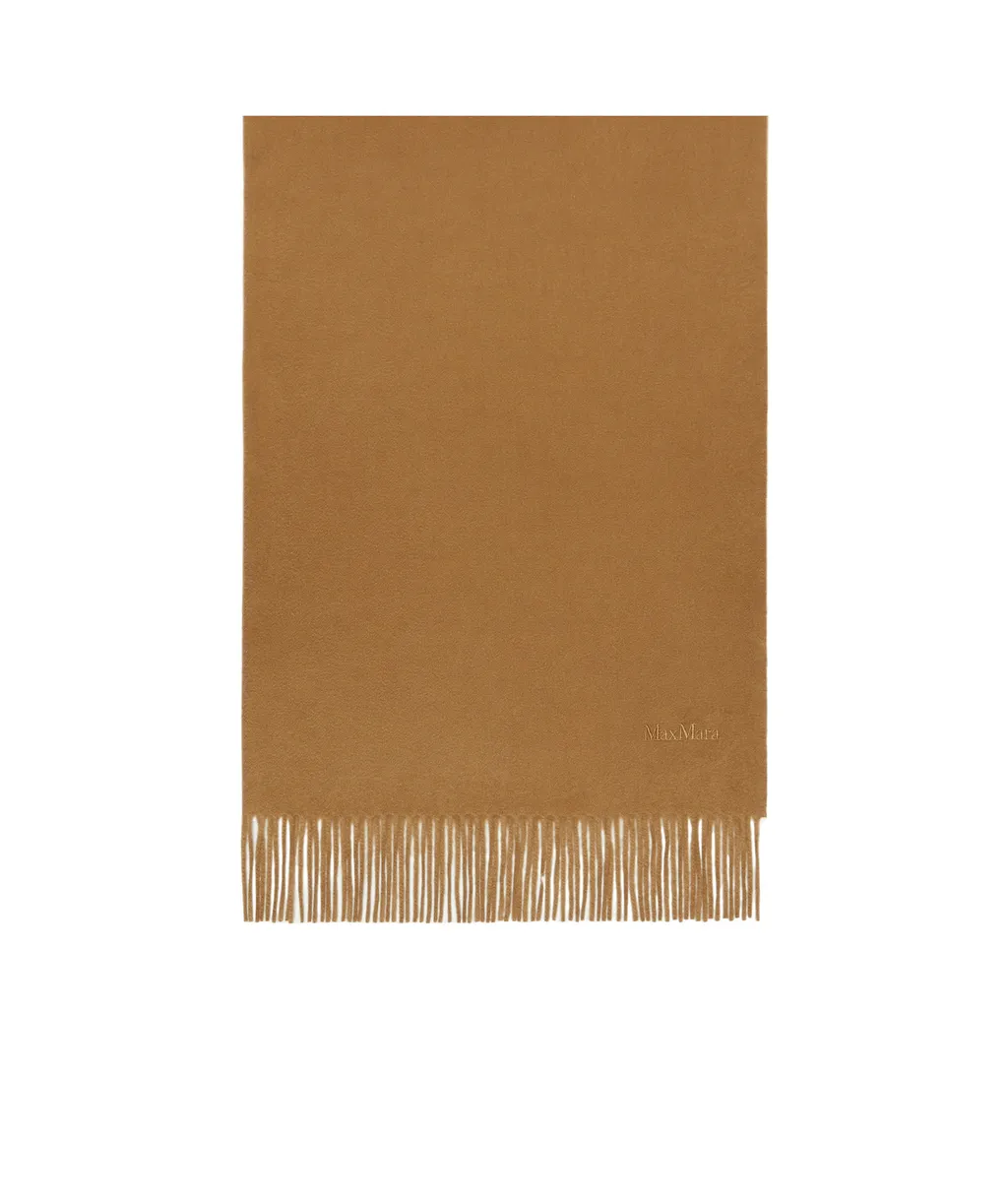 Cashmere Stole With Embroidery And Fringing