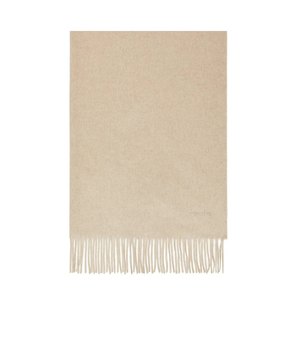 Cashmere Stole With Embroidery And Fringing