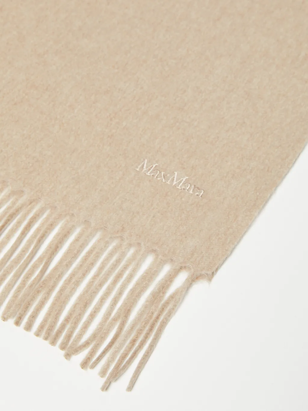 Cashmere Stole With Embroidery And Fringing