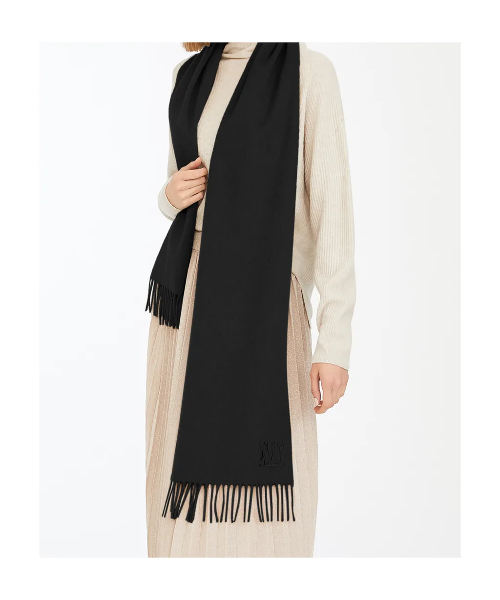 Camel Stole With Monogram Embroidery