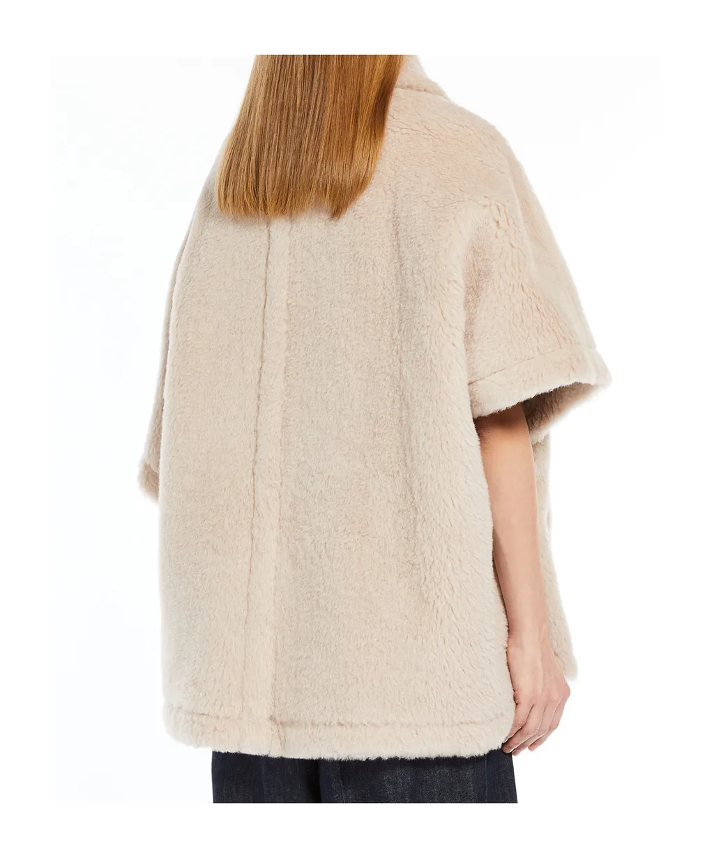 Cape In Alpaca And Wool Teddy Fabric