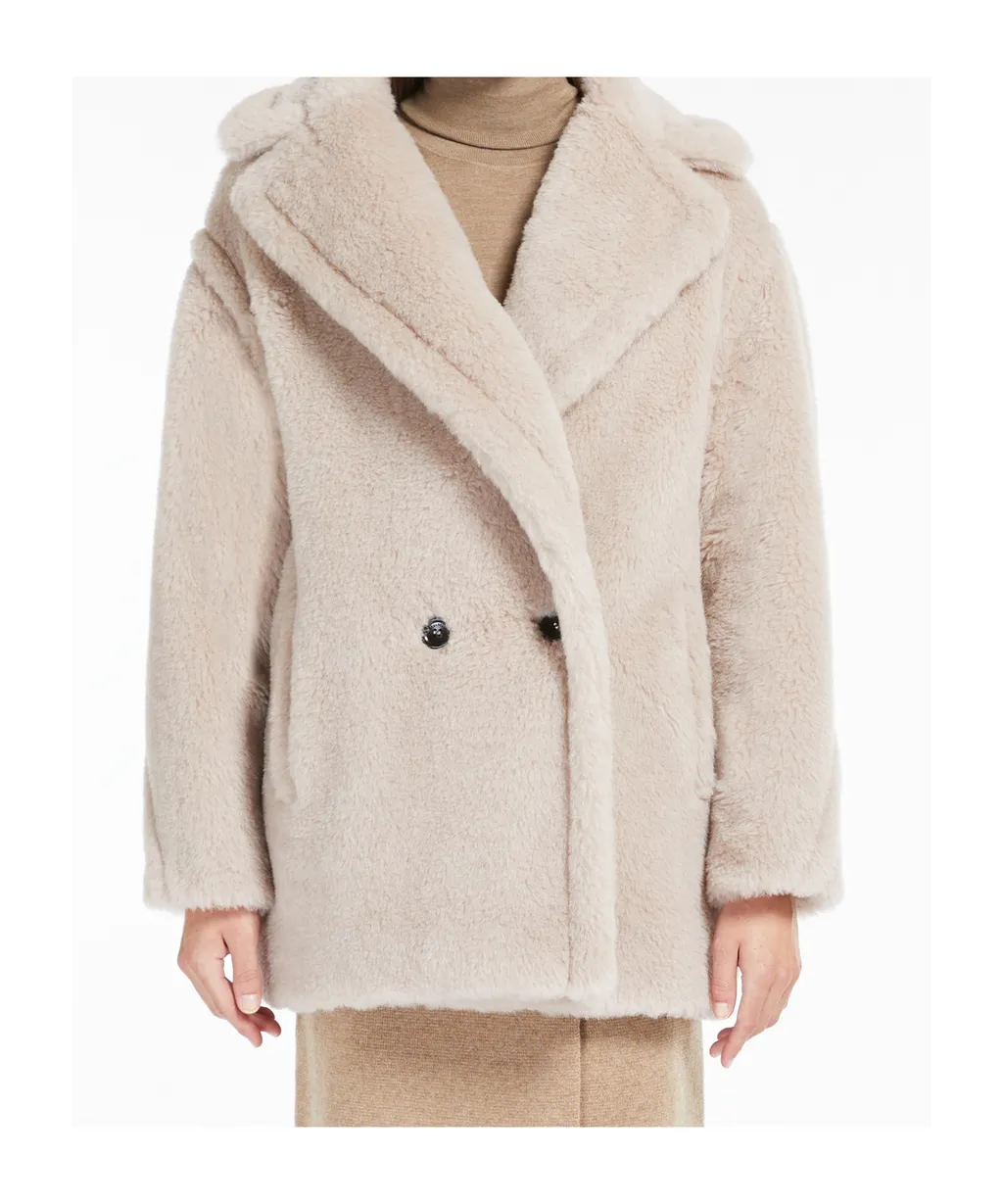 Short Teddy Bear Icon Coat In Alpaca And Wool