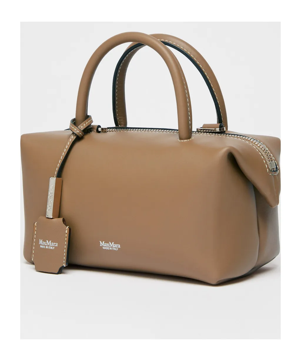 Small Natural Leather Bowler Bag
