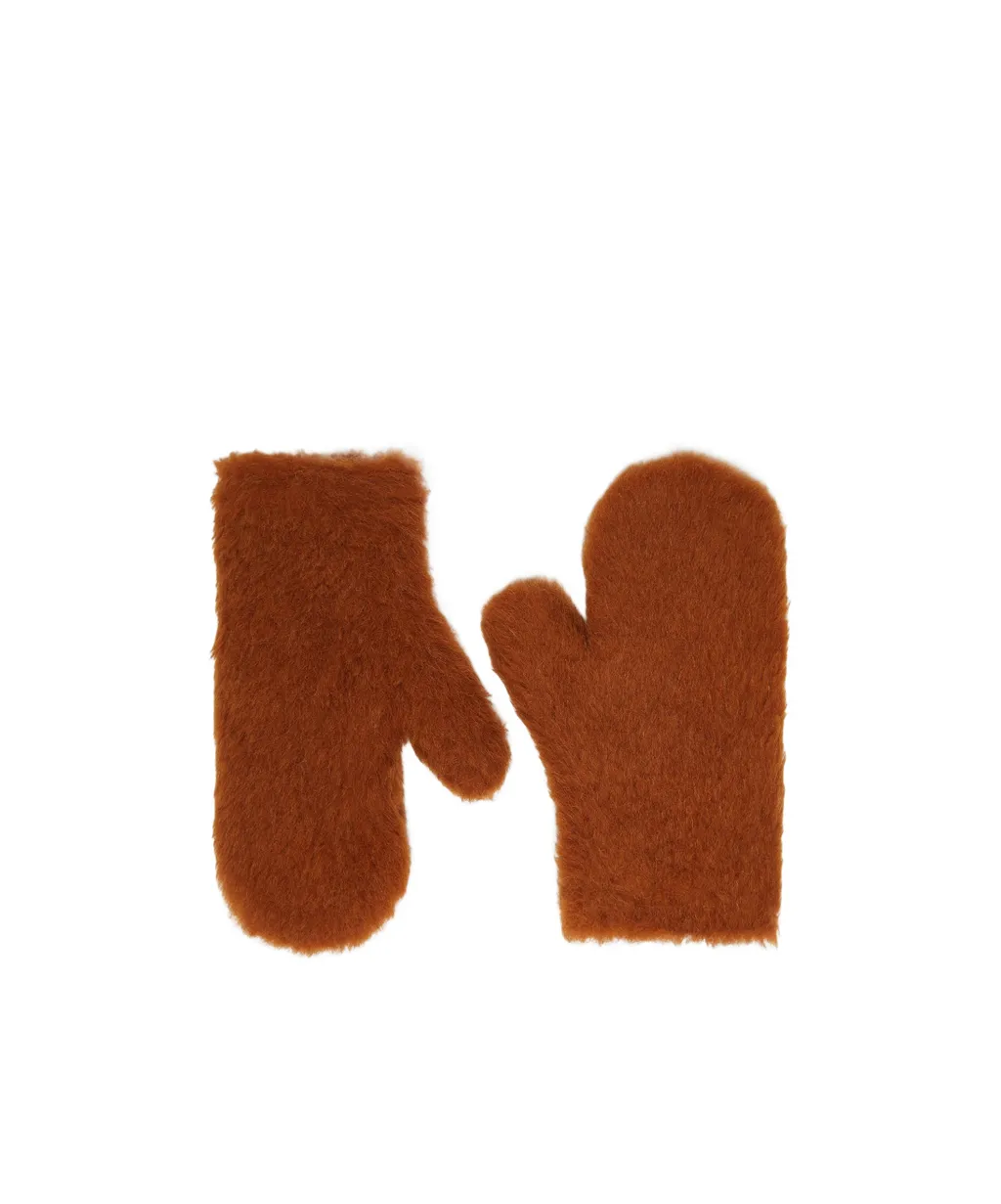 Mittens In Alpaca And Wool Teddy Fabric