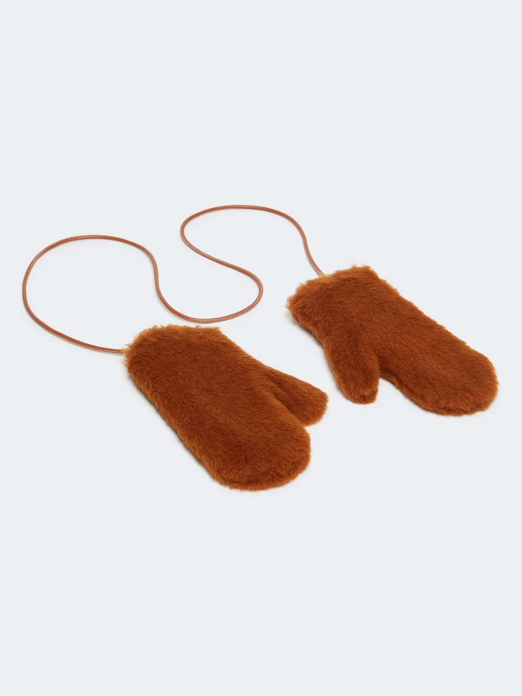 Mittens In Alpaca And Wool Teddy Fabric