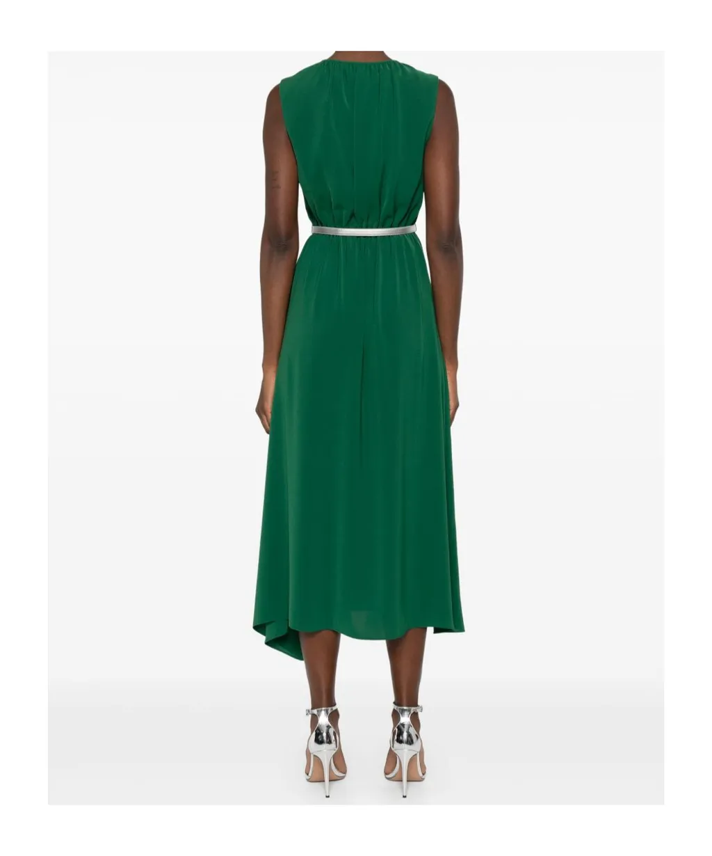 Gatheded Belted Sleeveless Dress