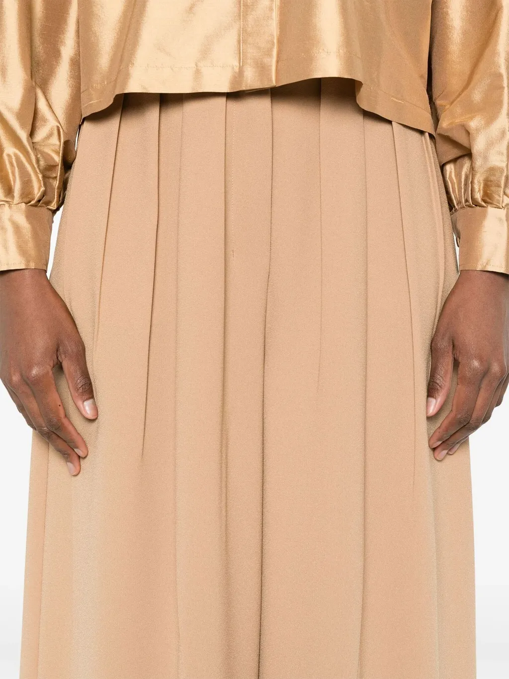 Pleated Wide Leg Trousers