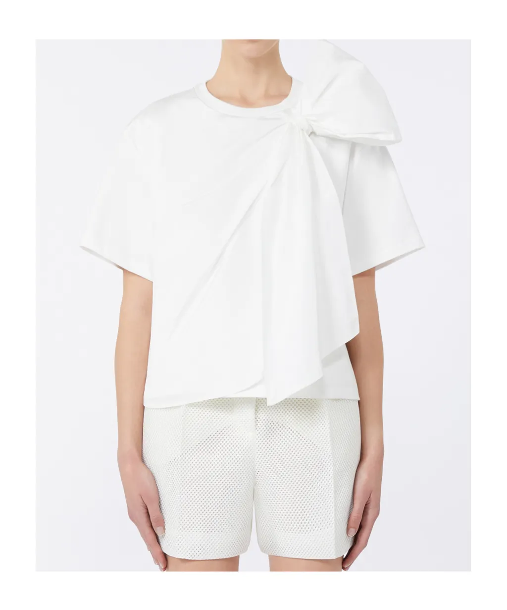 Colle Bow-Detailed Crewneck Top