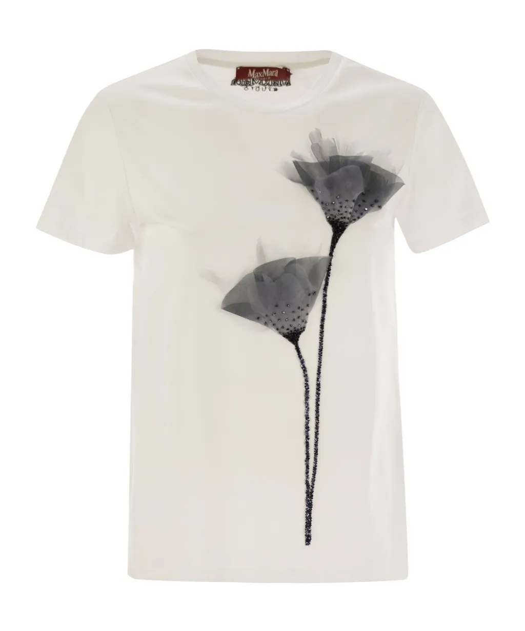 Studio Azzurro Floral Embellished T-Shirt
