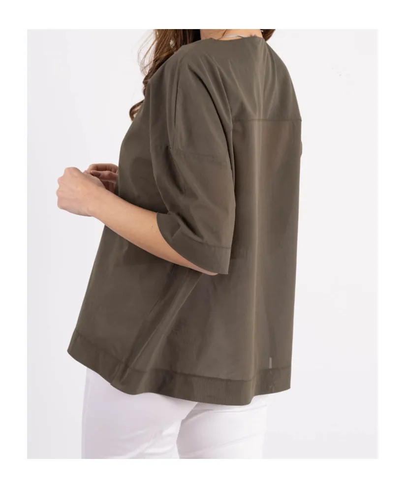 V-Neck Short-Sleeved Blouse