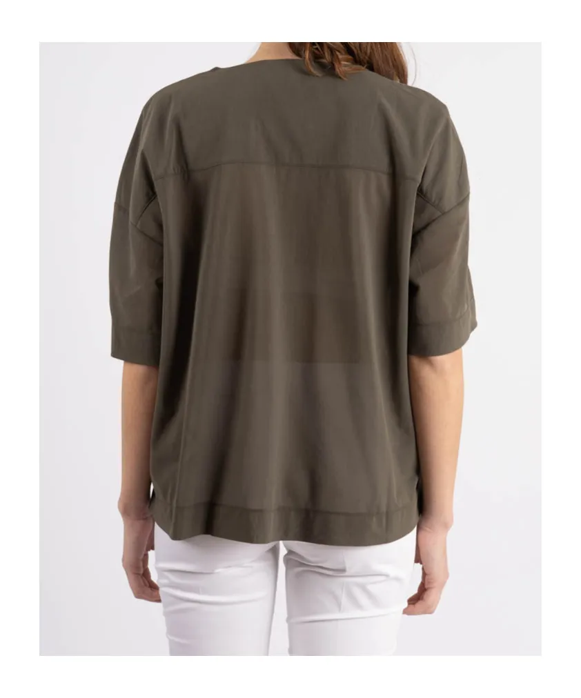 V-Neck Short-Sleeved Blouse