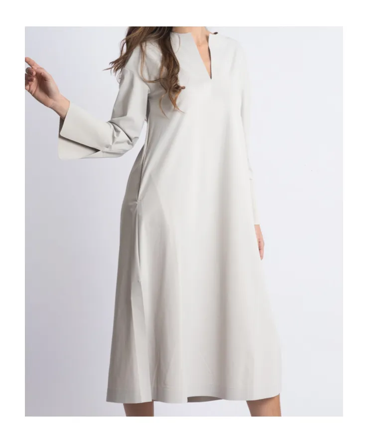 V-Neck Long-Sleeved Dress