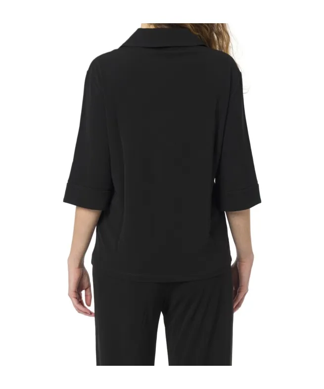 V-Neck Three-Quarter-Sleeved Blouse