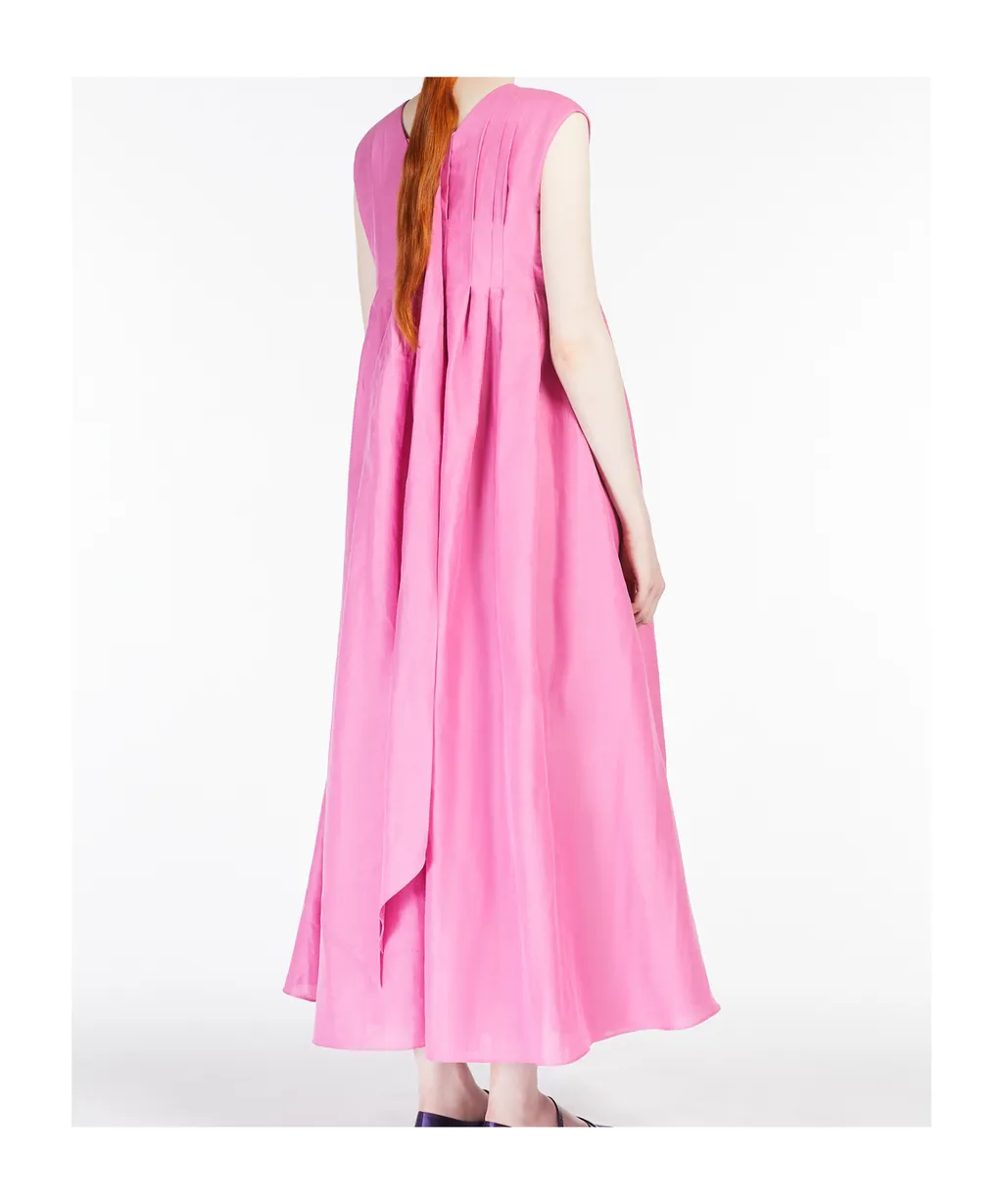 V-Neck Pleated Sleeveless Dress