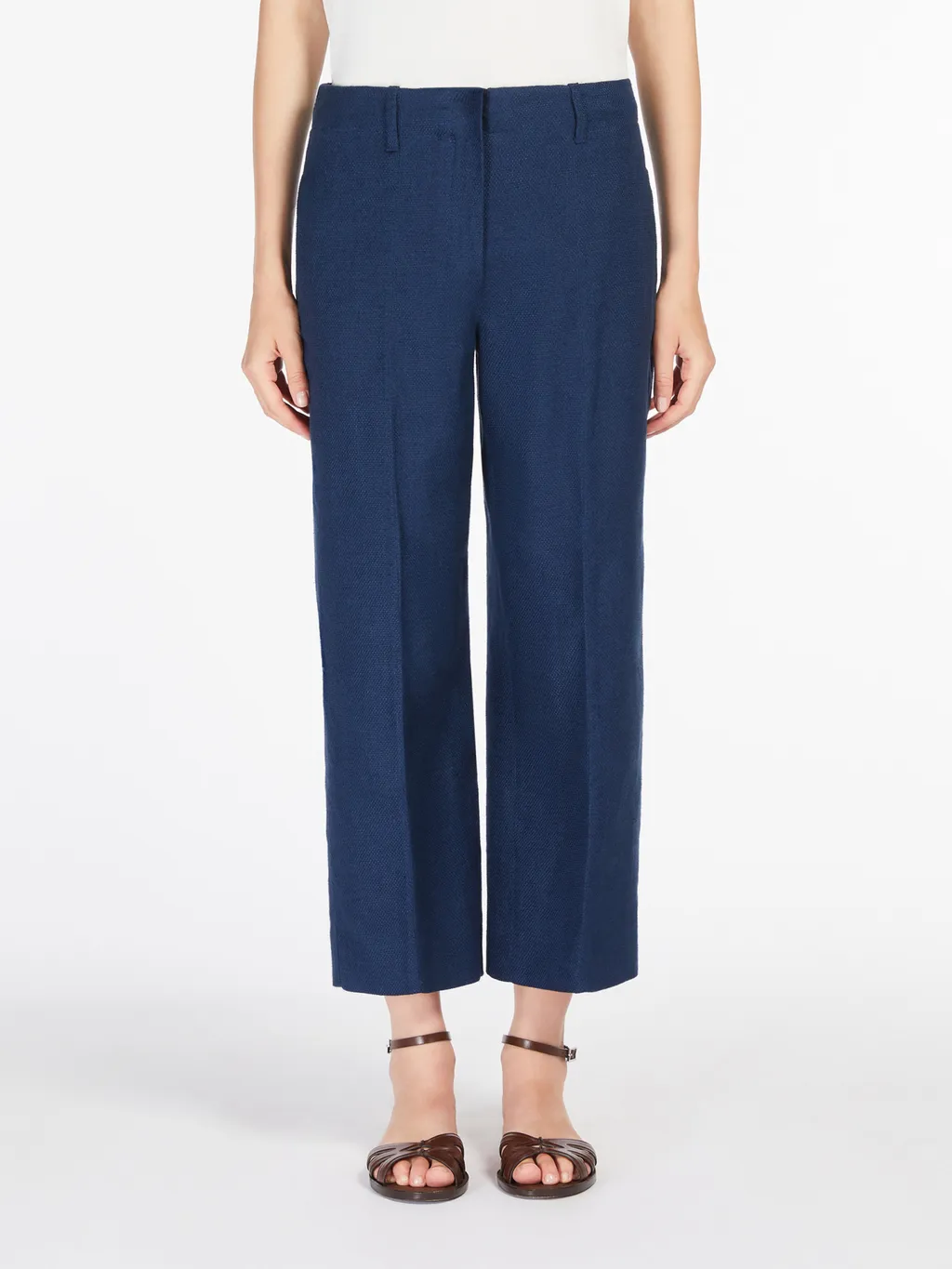 Linen And Cotton Cigarette Trousers