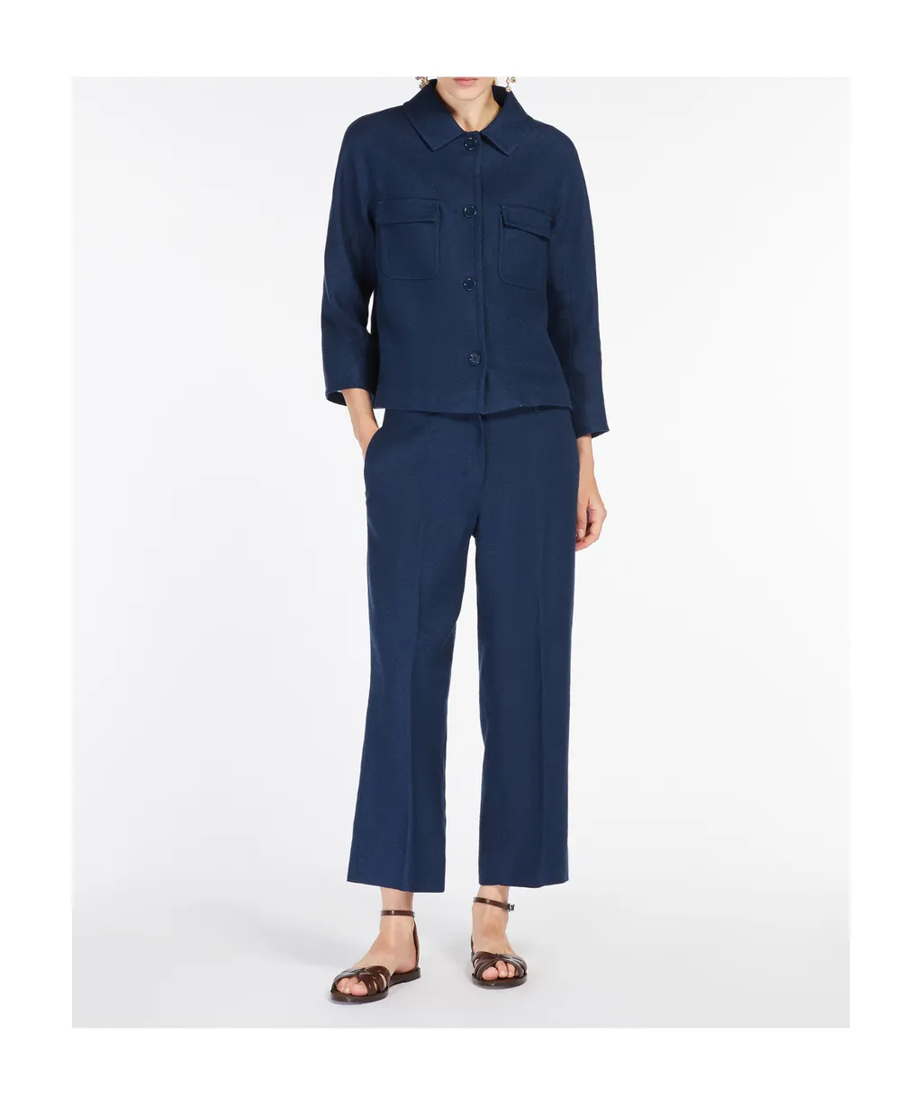 Linen And Cotton Cigarette Trousers
