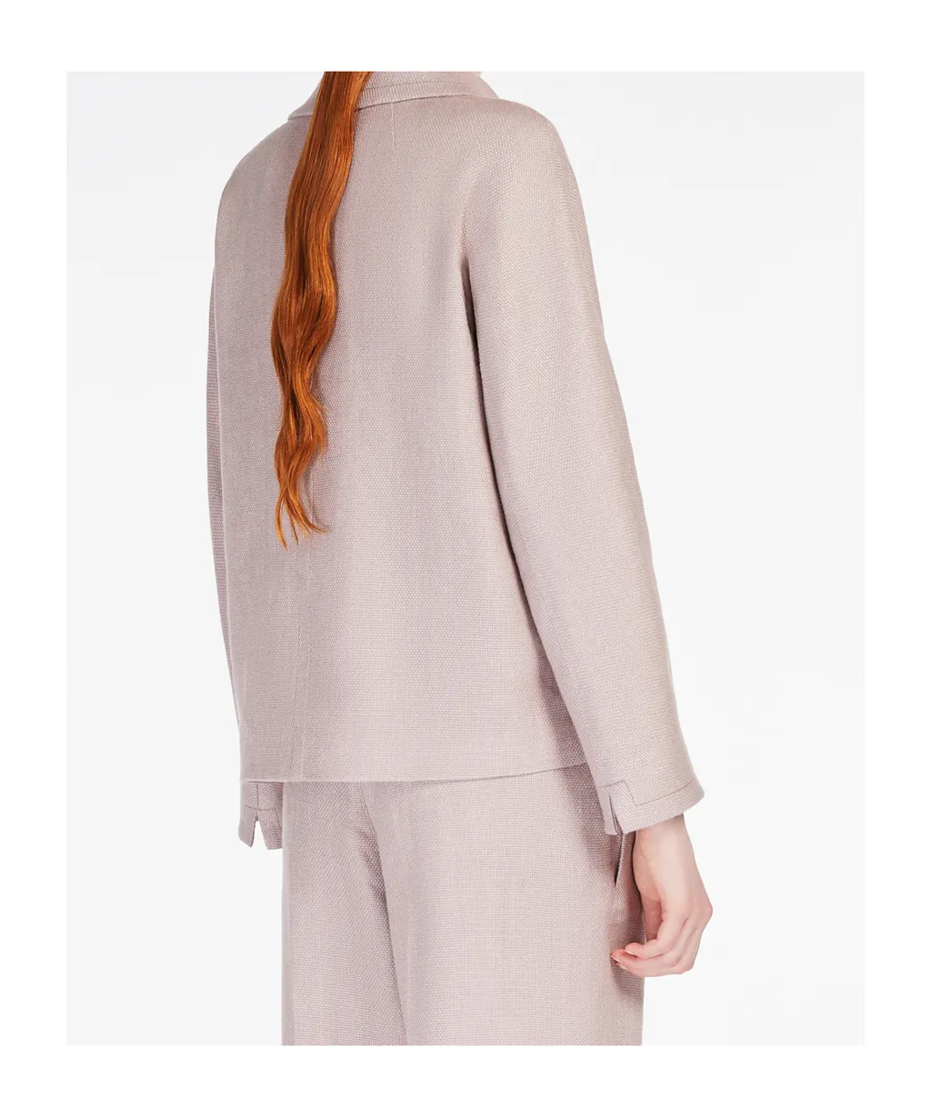 Boxy-Fit Linen And Cotton Basketweave Jacket