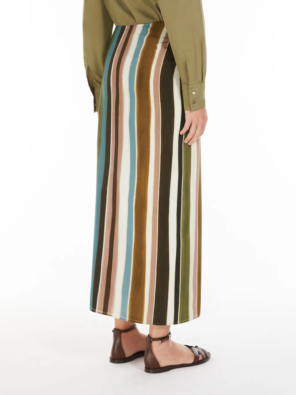 Patterned Crepe De Chine Pareo Skirt
