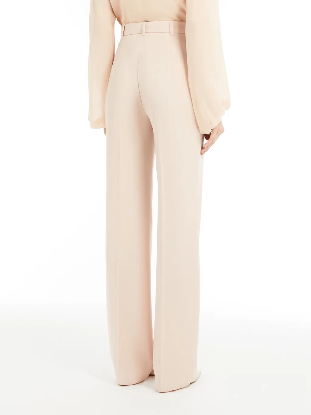 Straight-Fit Wool Satin Trousers
