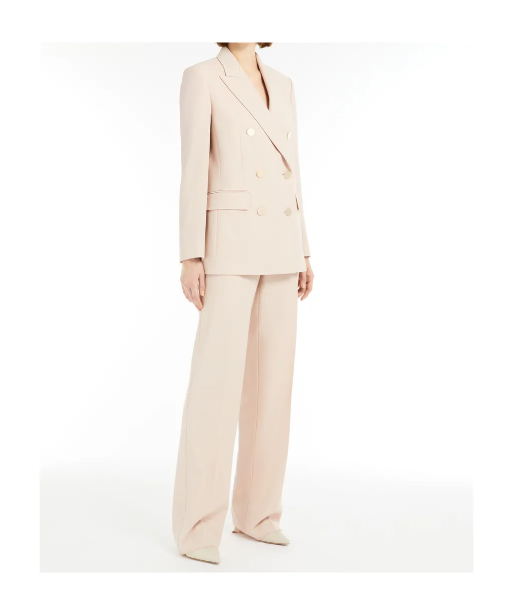 Straight-Fit Wool Satin Trousers
