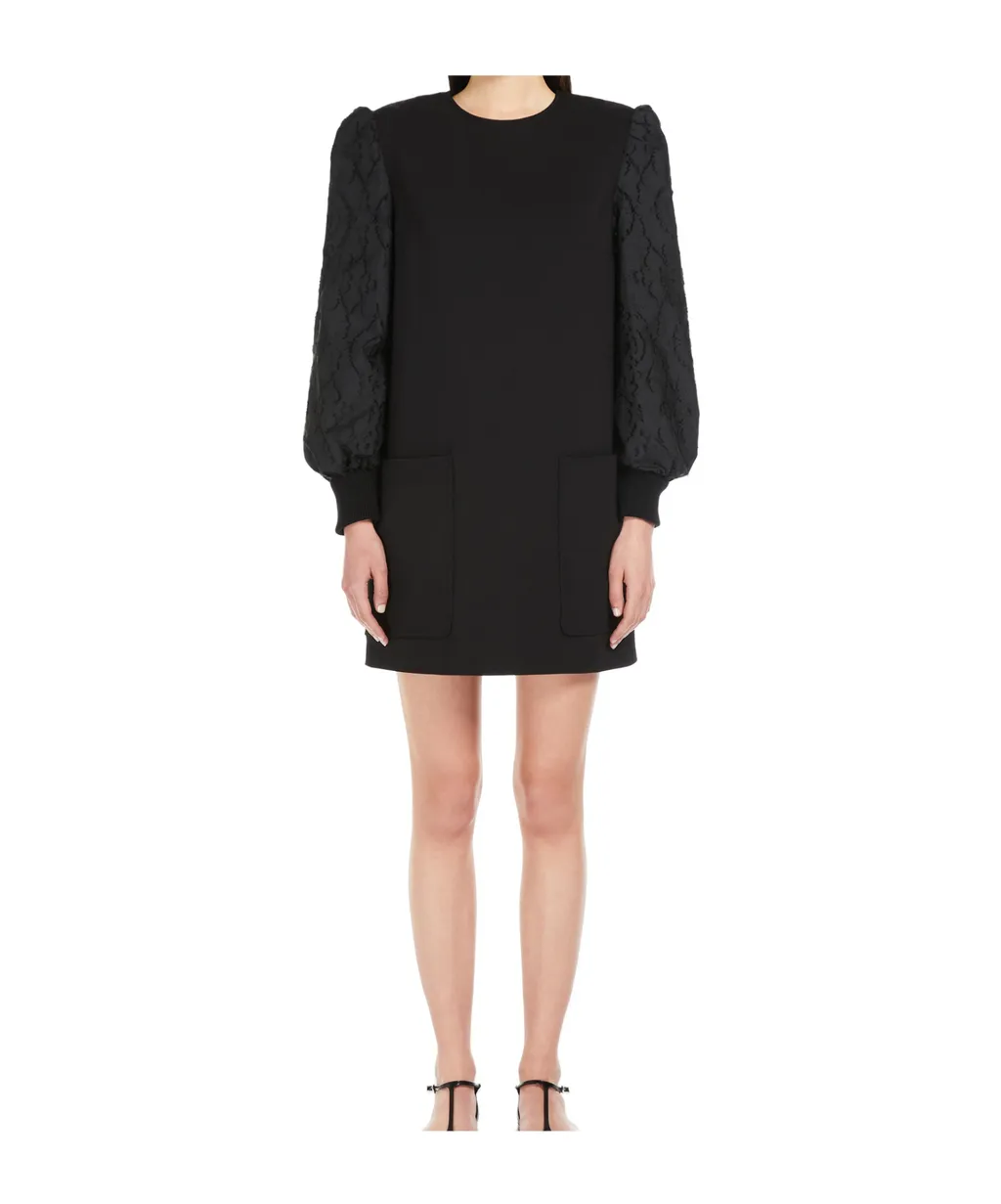 Mini-Dress In Wool And Jacquard Canvas