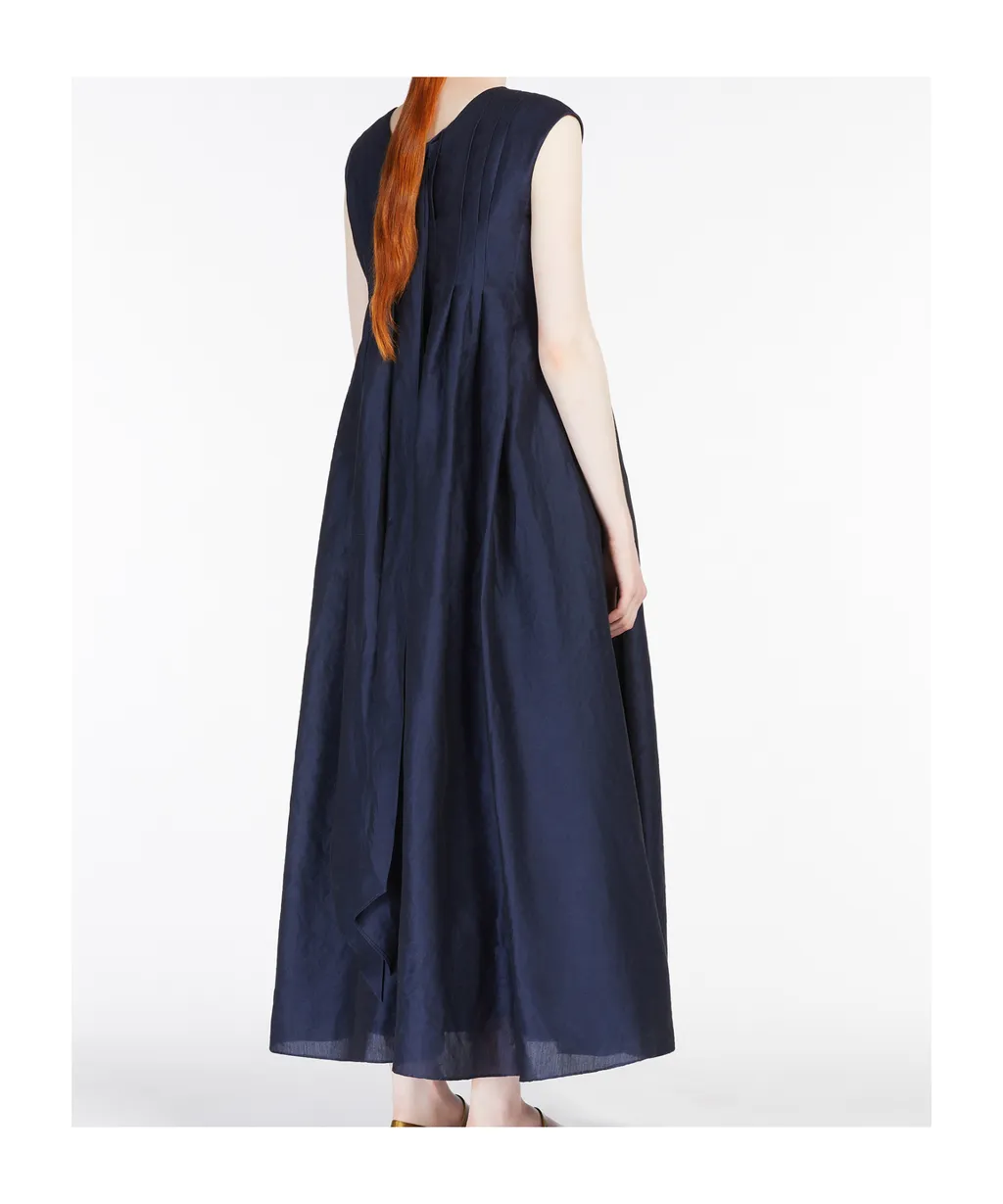 Pleated Cotton And Ramie Dress