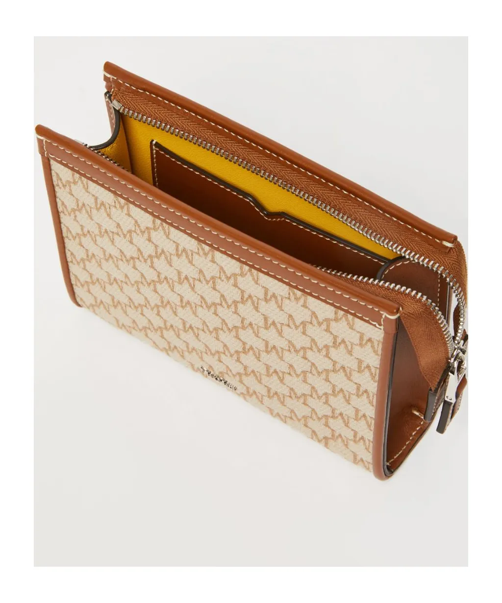 Logo Plaque Zip-Up Clutch Bag