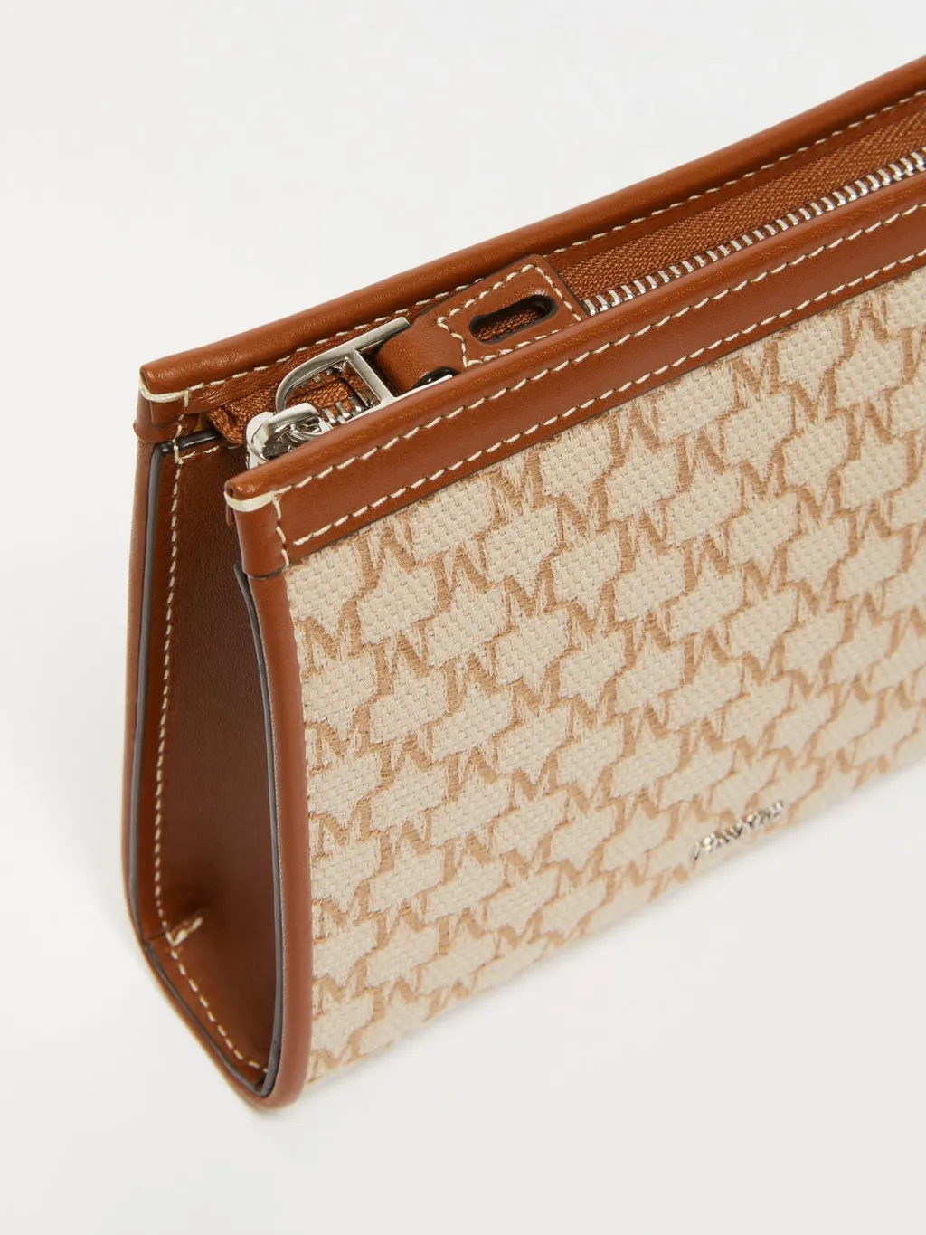 Logo Plaque Zip-Up Clutch Bag