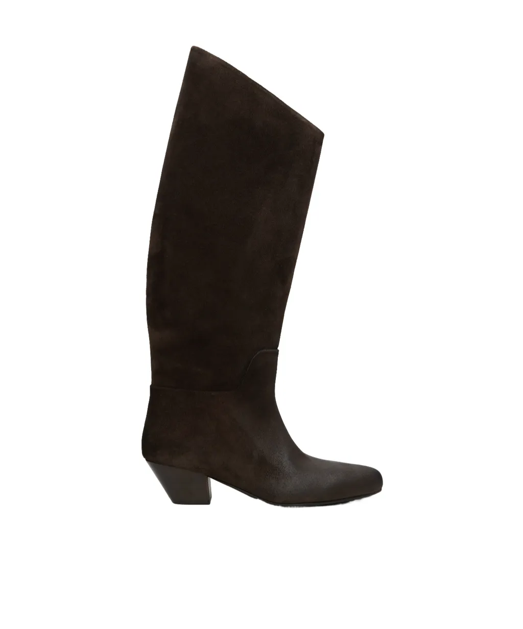 Goccio Reversed Leather Tall Boots