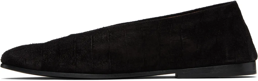 Crocodile-Effect Ballet Flats