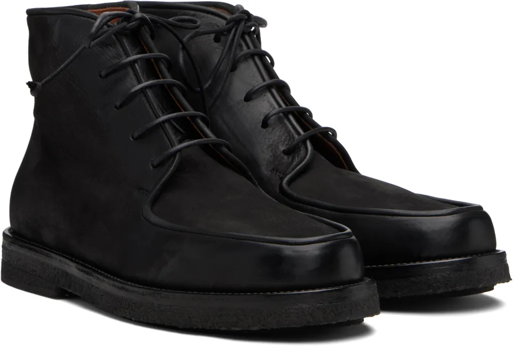 Lace-Up Leather Desert Boots