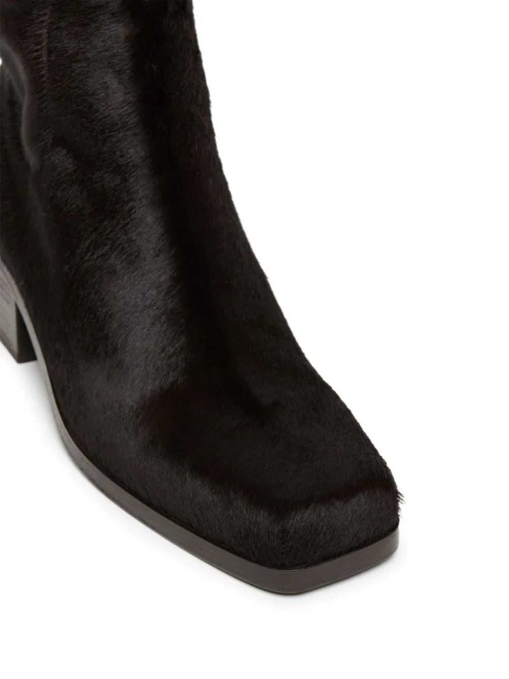 Square-Toe Zipped Ankle Boots