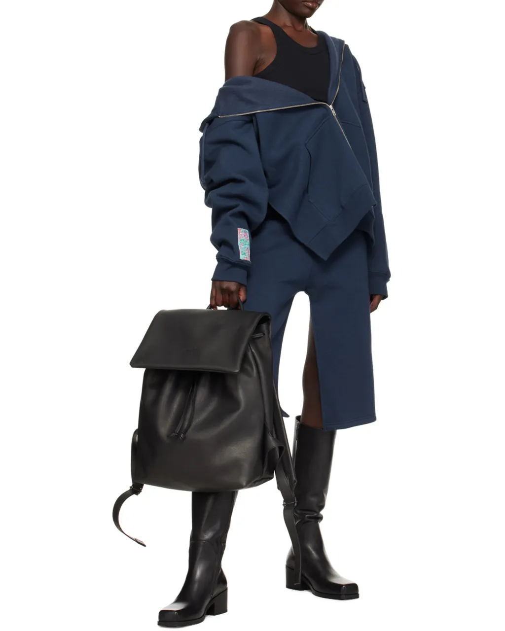 Square Toe Zipped High Boots
