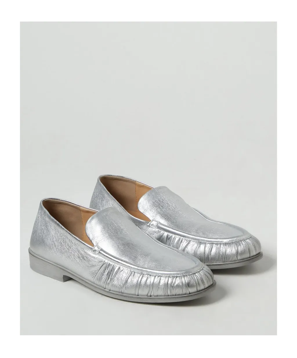 Ruched-Detailed Almond Toe Loafers