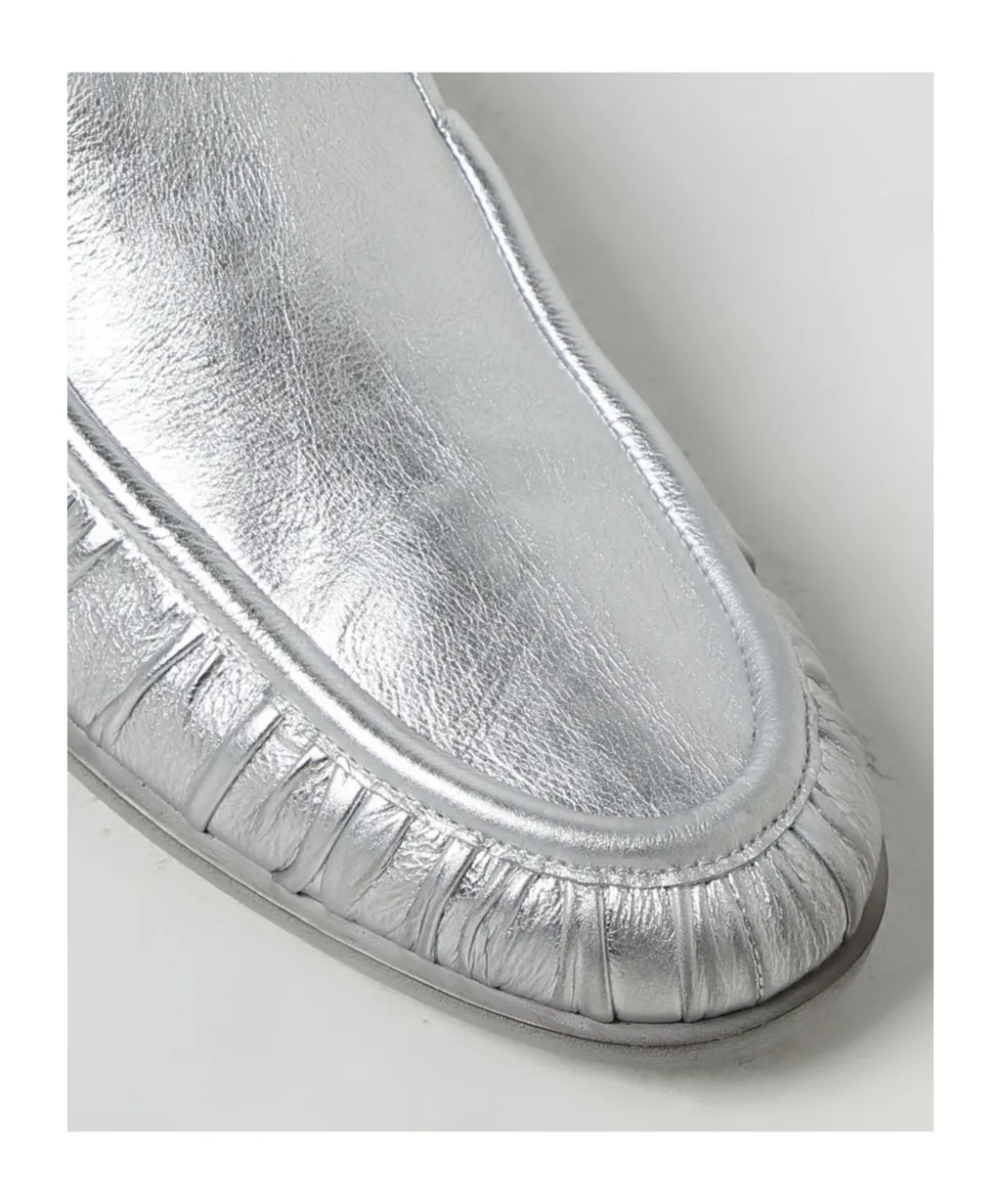 Ruched-Detailed Almond Toe Loafers