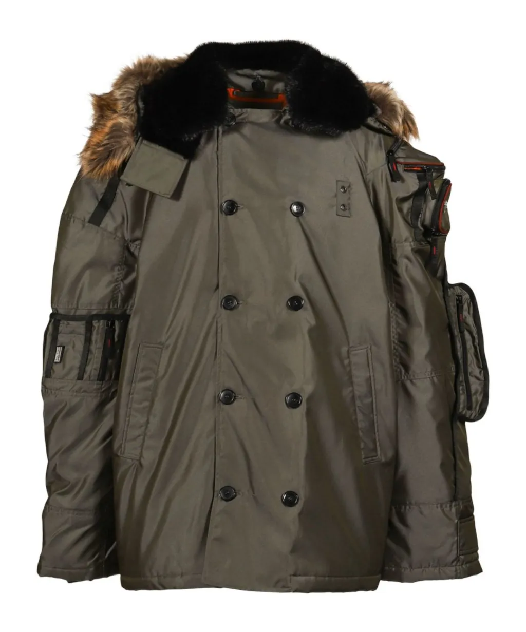Double-Breasted Hooded Coat