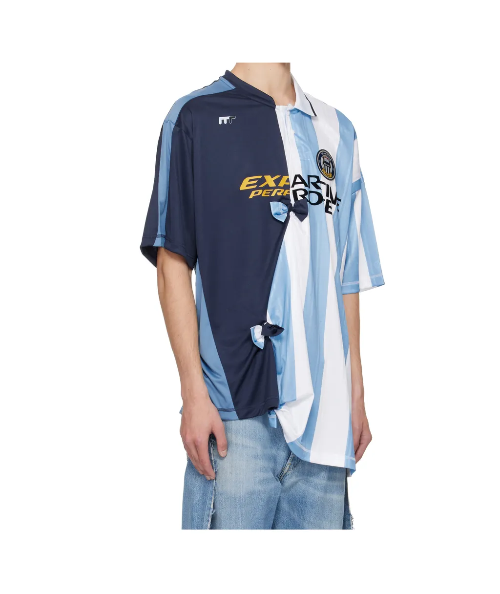 Panelled Striped Jersey T-Shirt