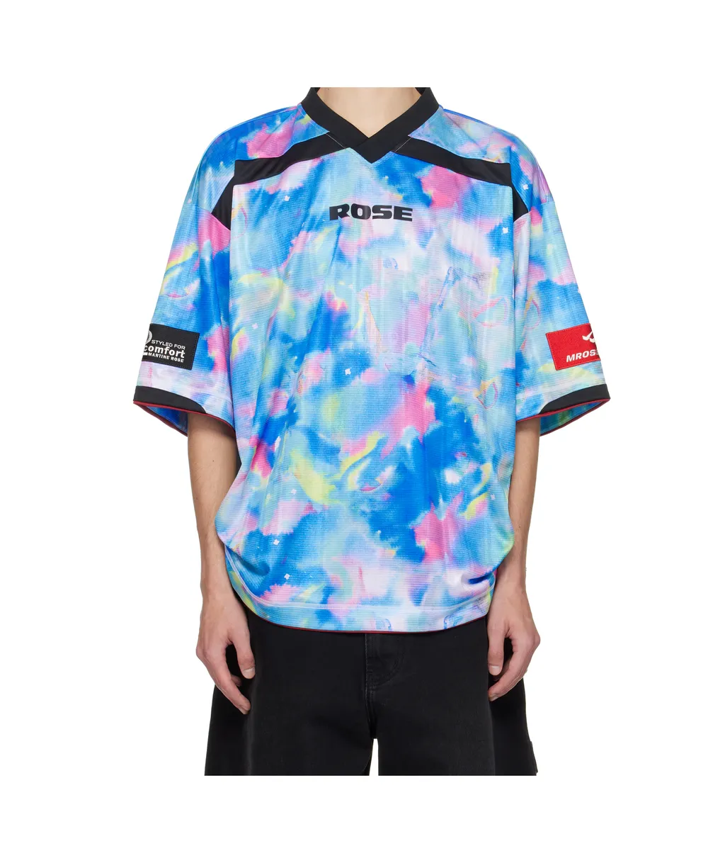Watercolour-Print V-Neck T-Shirt