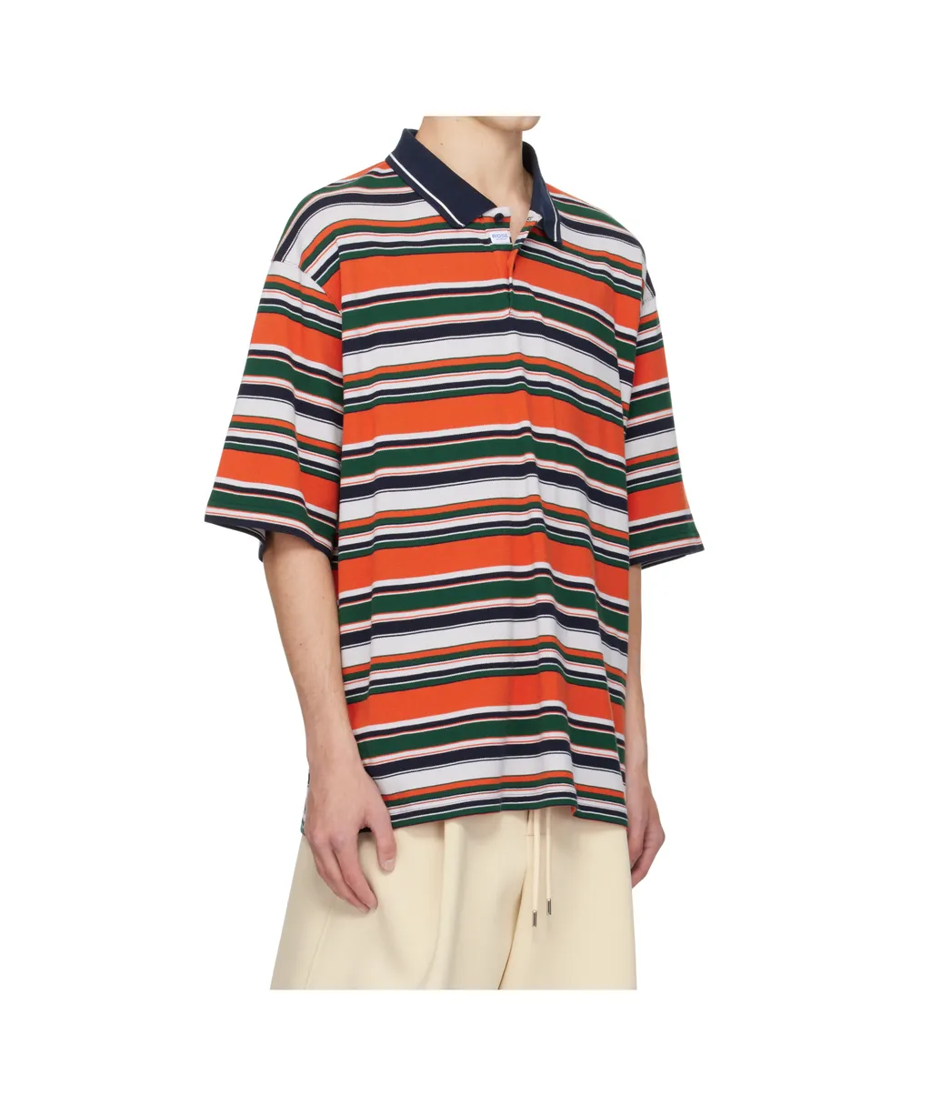 Oversized Striped Polo Shirt