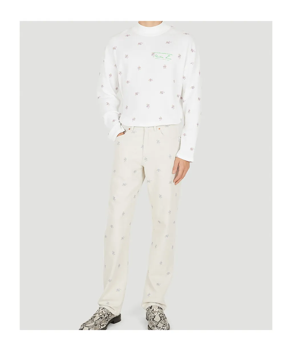 Relaxed Floral Print Jeans