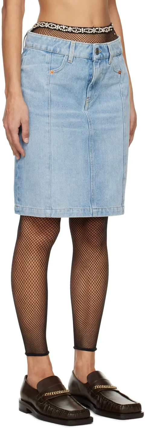 Narrow Denim Miniskirt