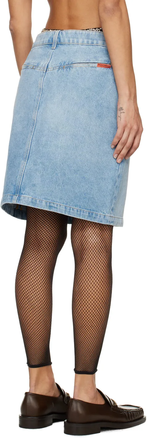 Narrow Denim Miniskirt