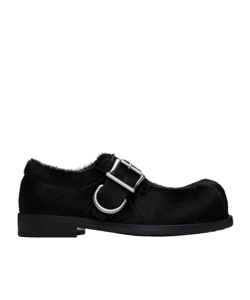 Bulb Toe Buckle Loafers