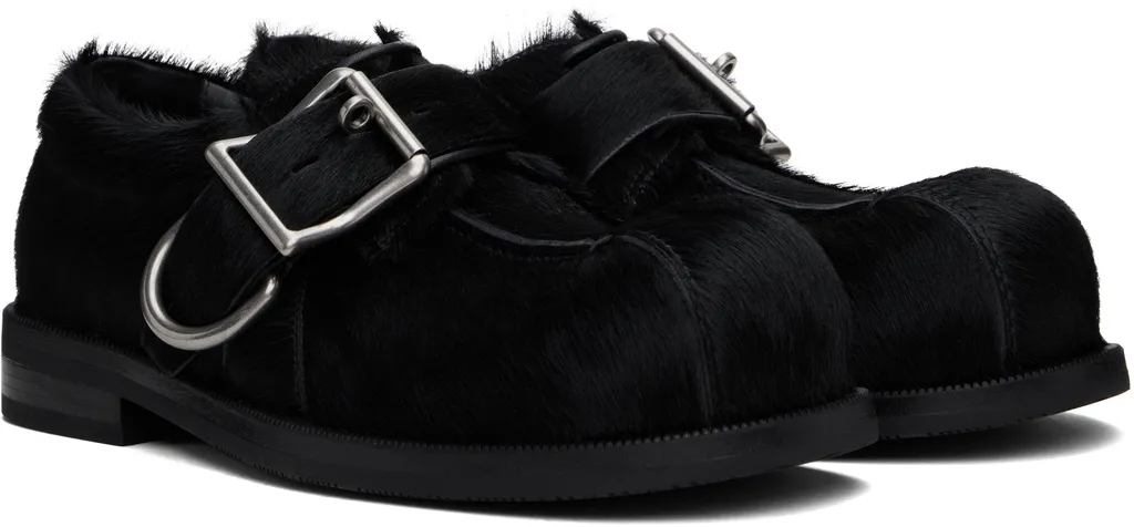Bulb Toe Buckle Loafers