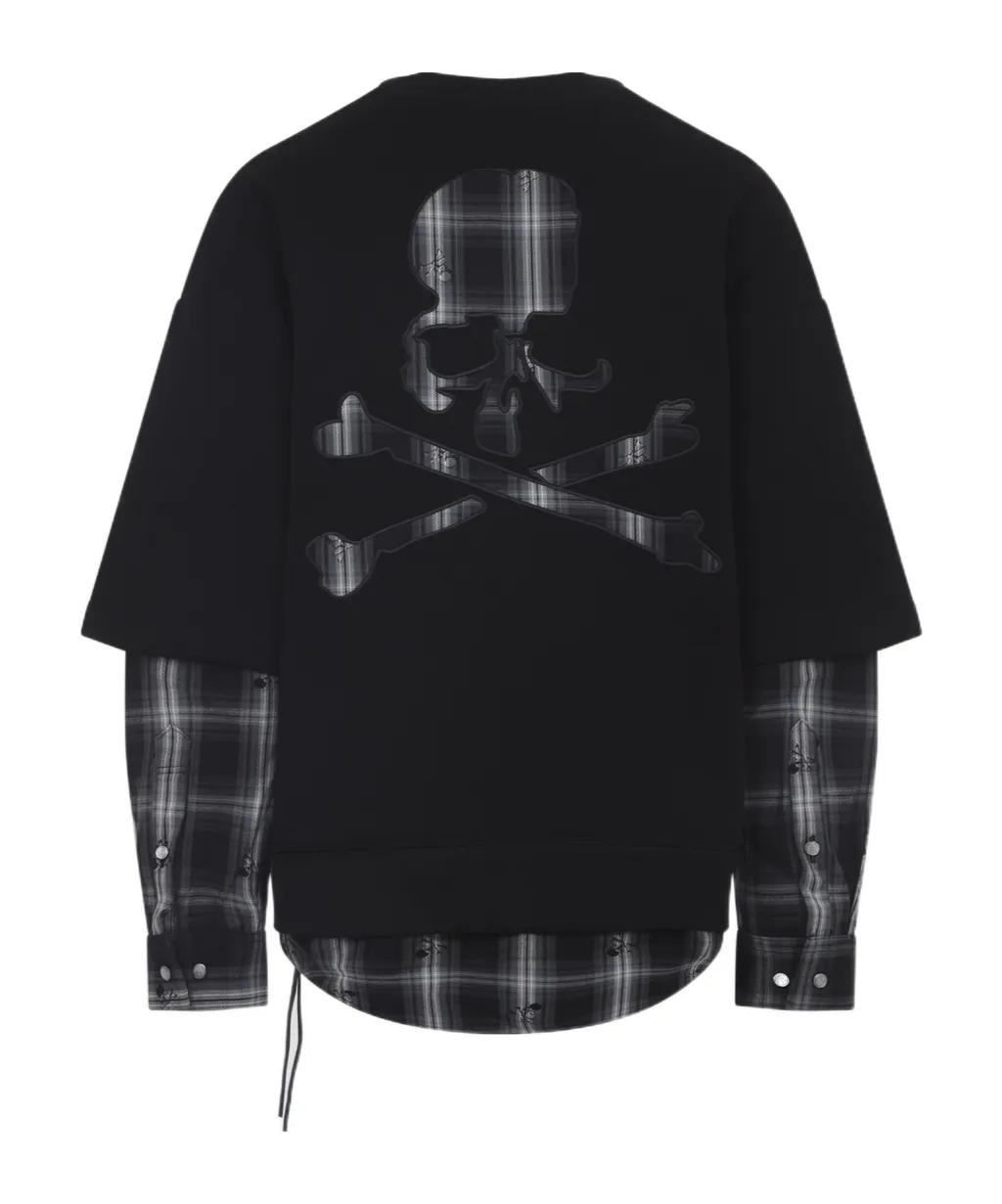 Layered Plaid Sweatshirt
