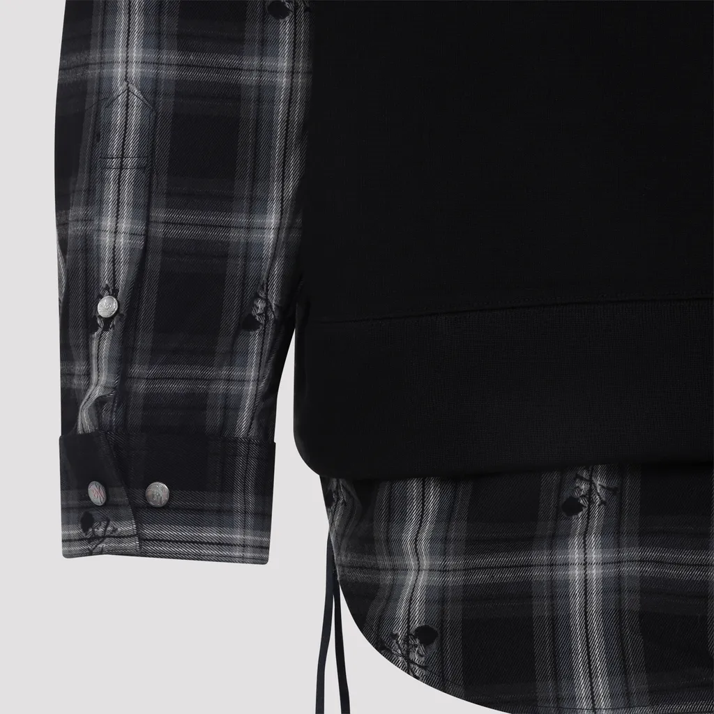 Layered Plaid Sweatshirt