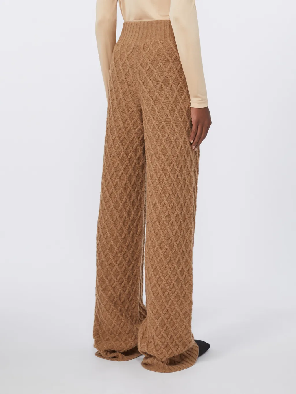 Long Camel-Yarn Trousers
