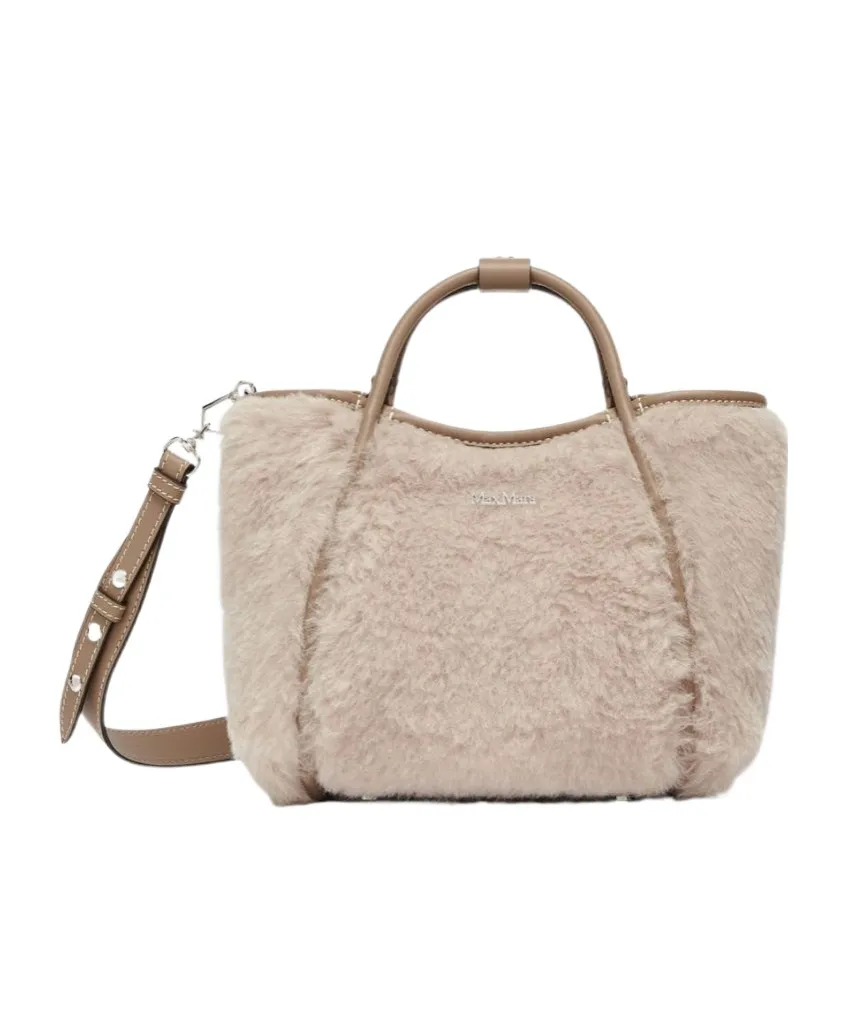 Marine Fluffy Top Handle Bag